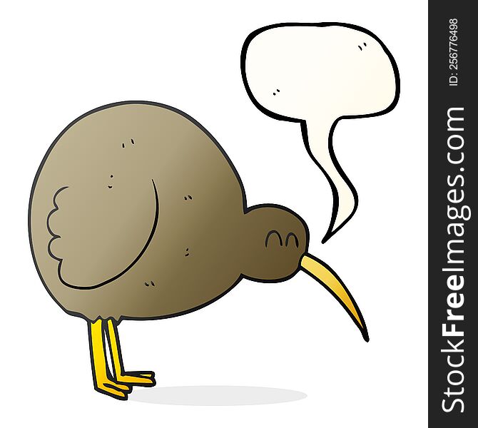 Speech Bubble Cartoon Kiwi Bird