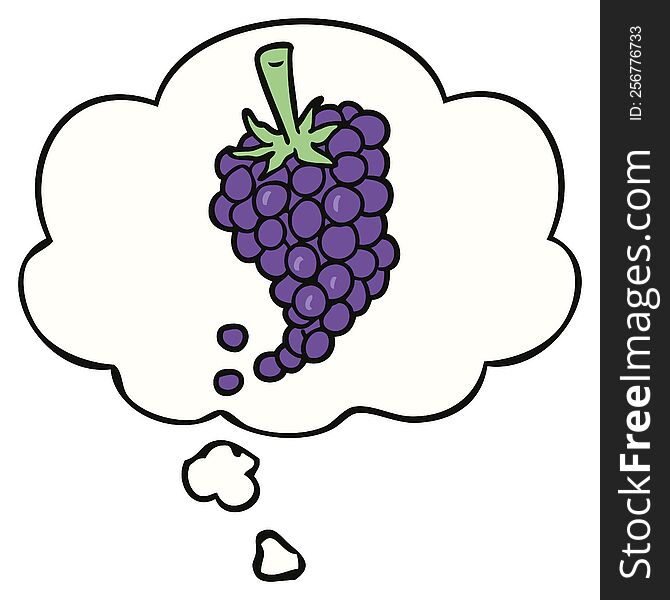 cartoon grapes with thought bubble. cartoon grapes with thought bubble
