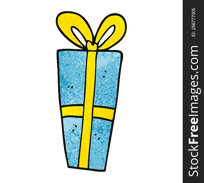 cartoon doodle wrapped gift