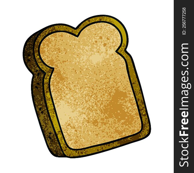 Quirky Hand Drawn Cartoon Slice Of Bread