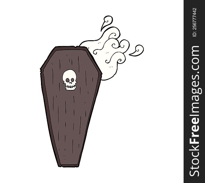 spooky cartoon coffin