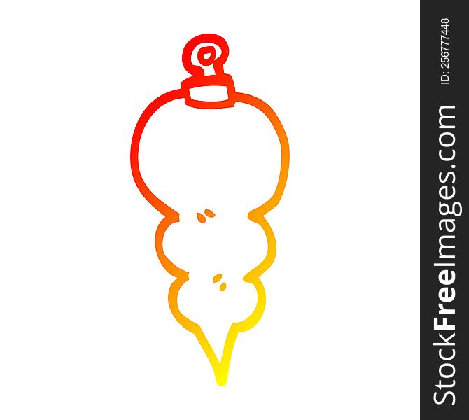 warm gradient line drawing of a cartoon xmas decoration