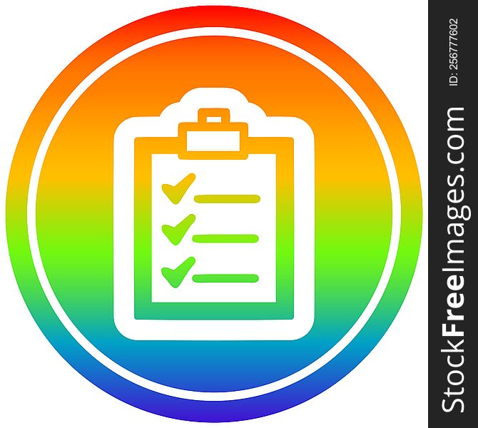 Check List Circular In Rainbow Spectrum