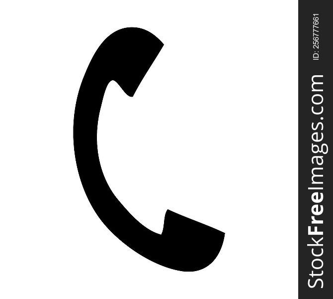 flat symbol of a telephone handset