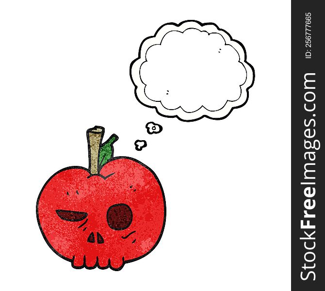 freehand drawn thought bubble textured cartoon poison apple