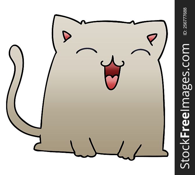 Quirky Gradient Shaded Cartoon Cat