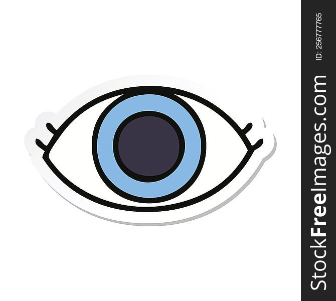 sticker of a cute cartoon eye