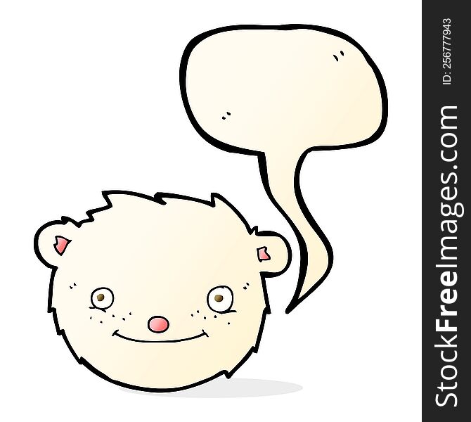 Cartoon Polar Bear Head With Speech Bubble