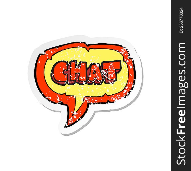 retro distressed sticker of a cartoon chat symbol