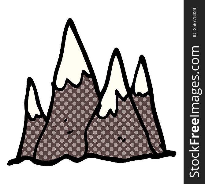 Cartoon Doodle Tall Mountains