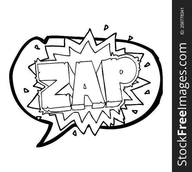 happy freehand speech bubble cartoon zap explosion sign