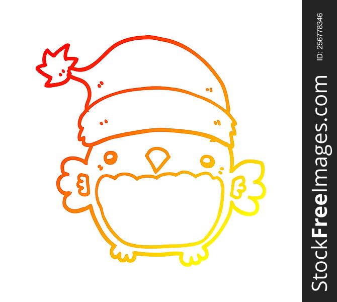 Warm Gradient Line Drawing Cute Christmas Owl