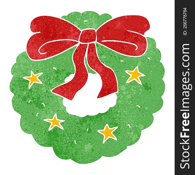 Retro Cartoon Christmas Wreath