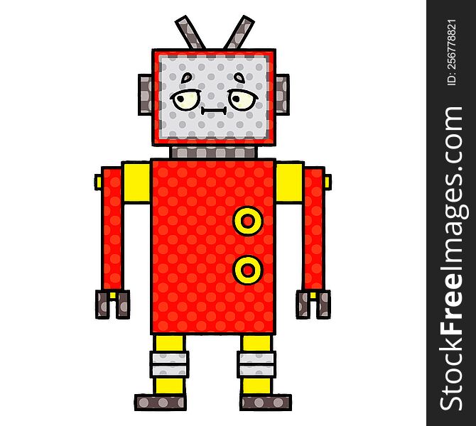 Comic Book Style Cartoon Robot