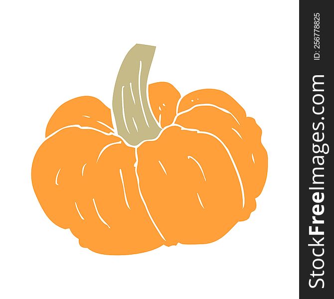 Flat Color Illustration Of A Cartoon Pumpkin