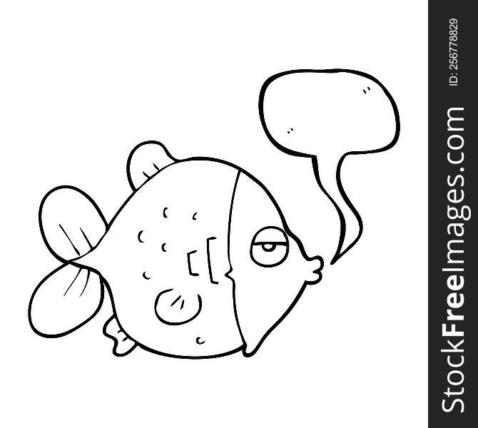 Speech Bubble Cartoon Funny Fish