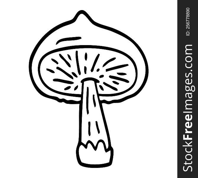 line drawing cartoon mushroom