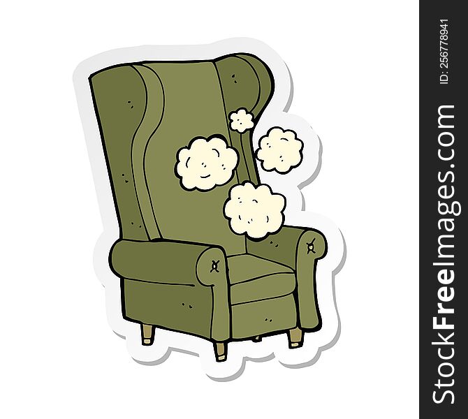 sticker of a cartoon old chair