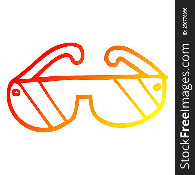 warm gradient line drawing of a cartoon sunglasses