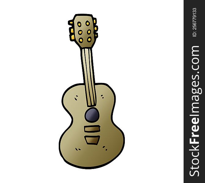 cartoon doodle old guitar