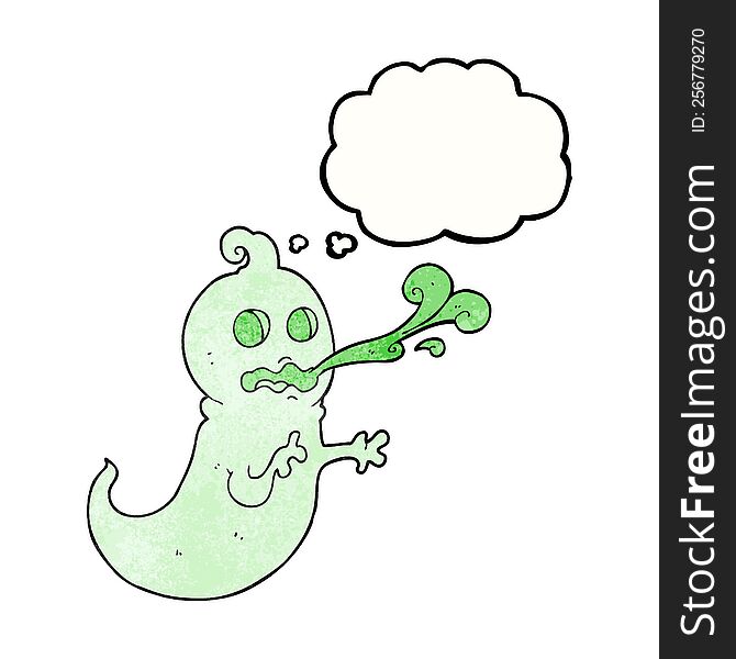 freehand drawn thought bubble textured cartoon slimy ghost