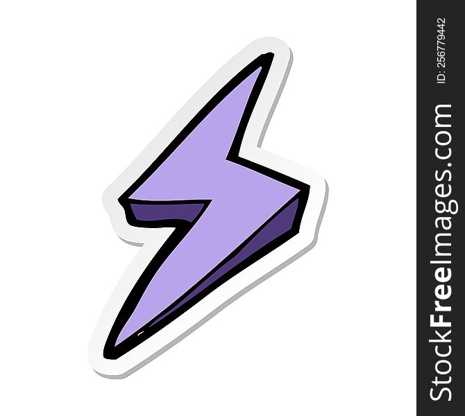 sticker of a cartoon lightning bolt symbol