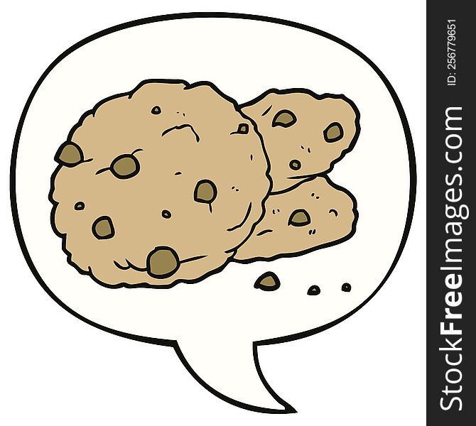 cartoon cookies with speech bubble. cartoon cookies with speech bubble