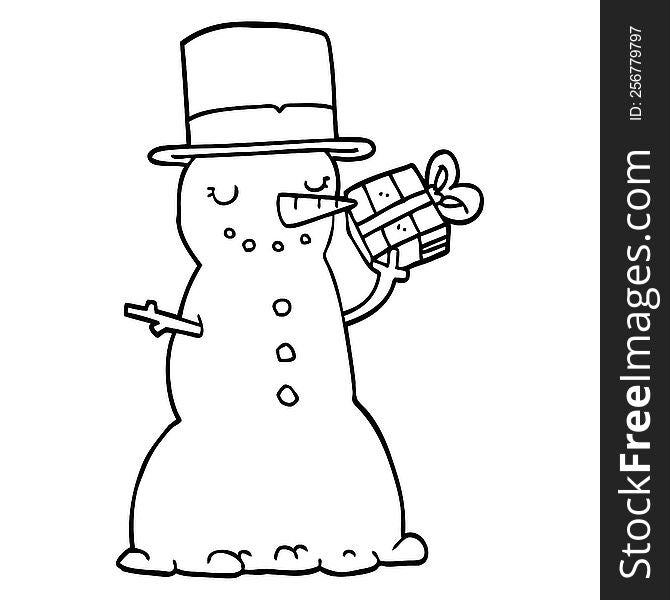 Cartoon Christmas Snowman