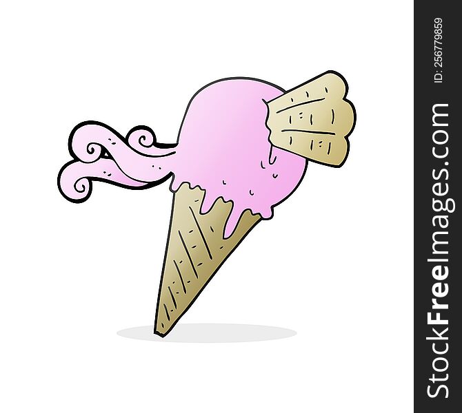 freehand drawn cartoon ice cream cone