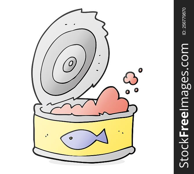 freehand drawn cartoon can of tuna