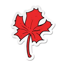 Sticker Of A Cartoon Red Maple Leaf Royalty Free Stock Images