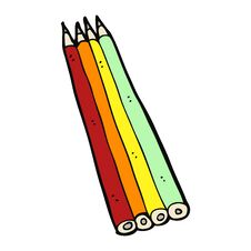 Cartoon Colored Pencils Stock Photos