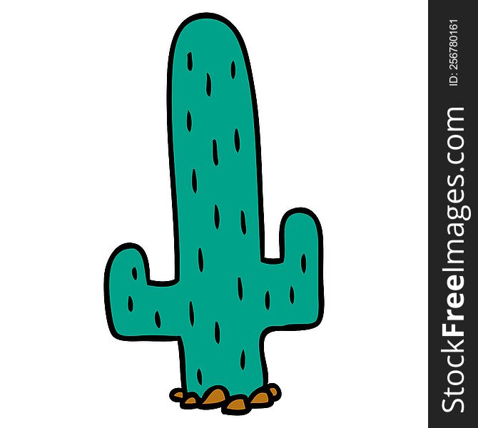 hand drawn cartoon doodle of a cactus