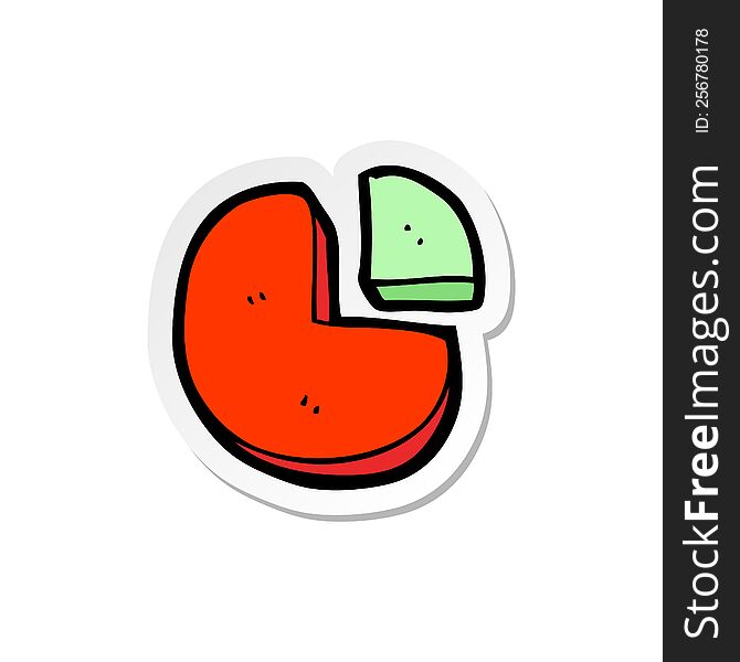 Sticker Of A Doodle Cartoon Pie Chart