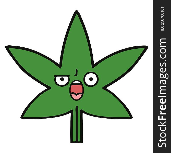 Cute Cartoon Marijuana Leaf
