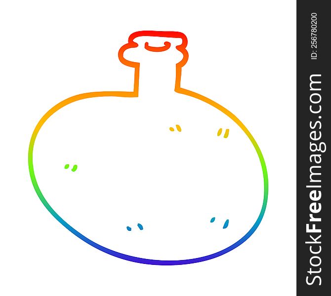 rainbow gradient line drawing of a cartoon big old jug