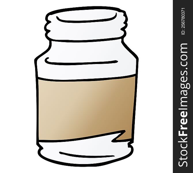 cartoon doodle pill jar