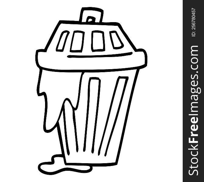 line drawing cartoon waste bin