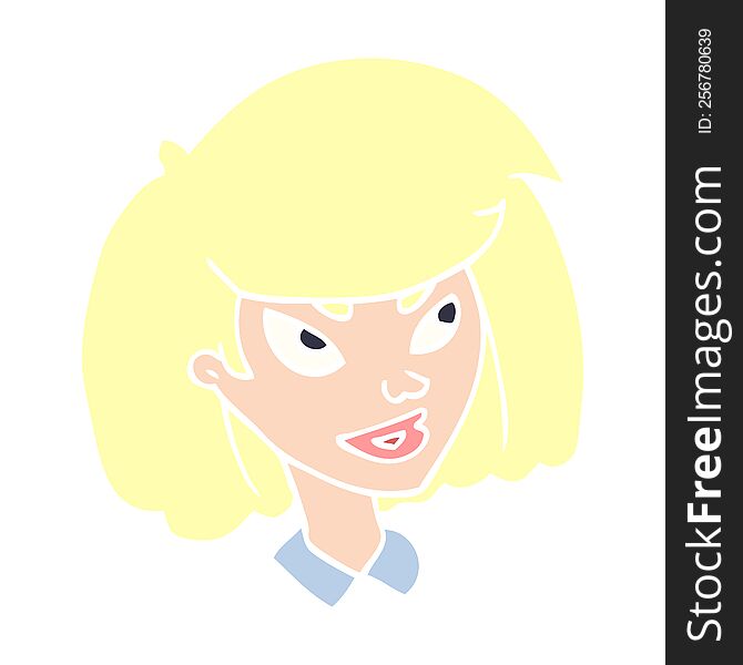 Cartoon Doodle Face Of A Girl