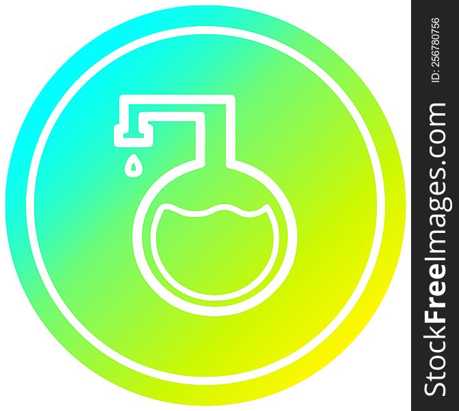 chemical vial circular icon with cool gradient finish. chemical vial circular icon with cool gradient finish