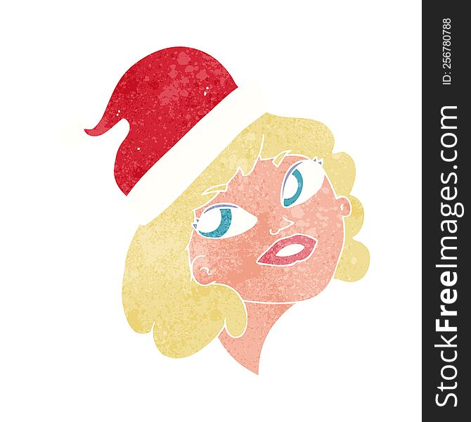 Cartoon Woman Ready For Christmas