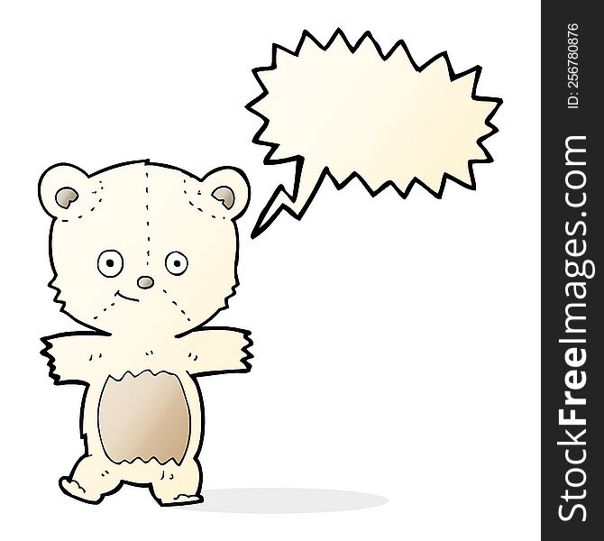 Cute Cartoon Polar Bear With Speech Bubble