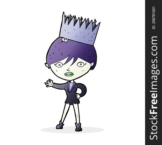 cartoon vampire wearing crown