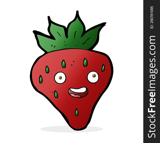 cartoon happy strawberry