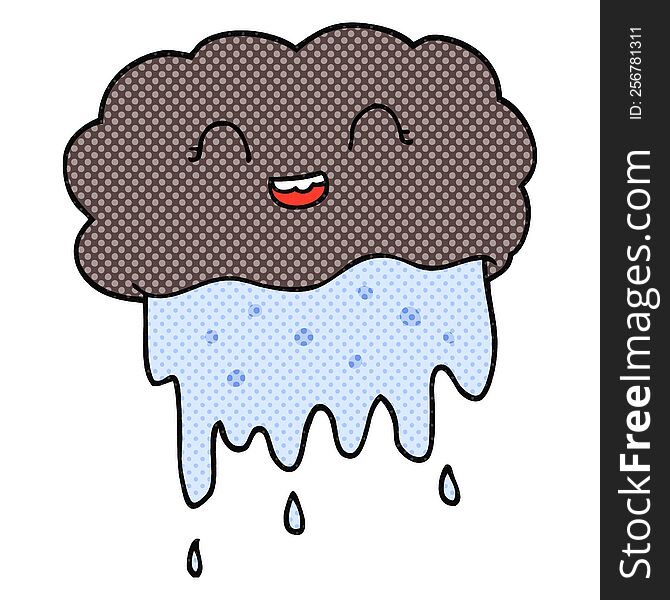 freehand drawn cartoon rain cloud