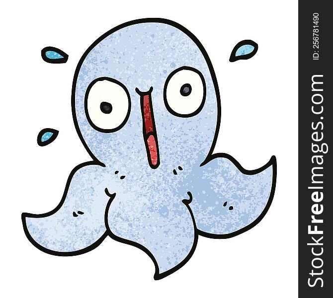 Cartoon Doodle Funny Octopus
