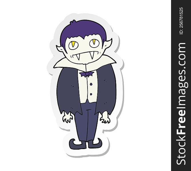 Sticker Of A Cartoon Vampire Boy