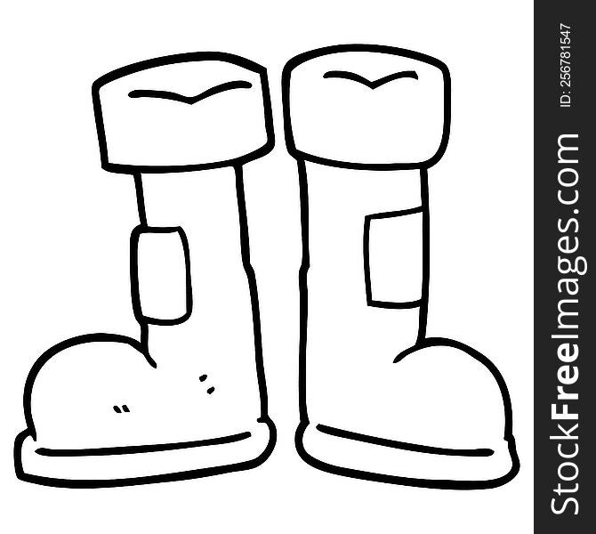 line drawing cartoon wellington boot