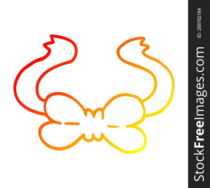 warm gradient line drawing of a cartoon bow tie