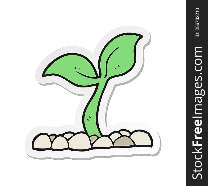 sticker of a cartoon seedling